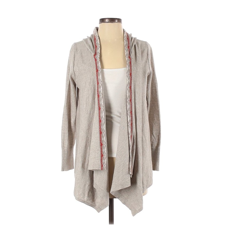 Eddie Bauer Southwestern Knit Open Cardigan Extra Small Geometric Boho Trim XS